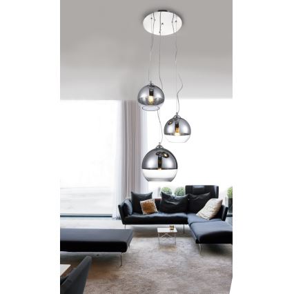 Azzardo AZ4750 - Candelabro suspenso BALL 3xE27/40W/230V redondo