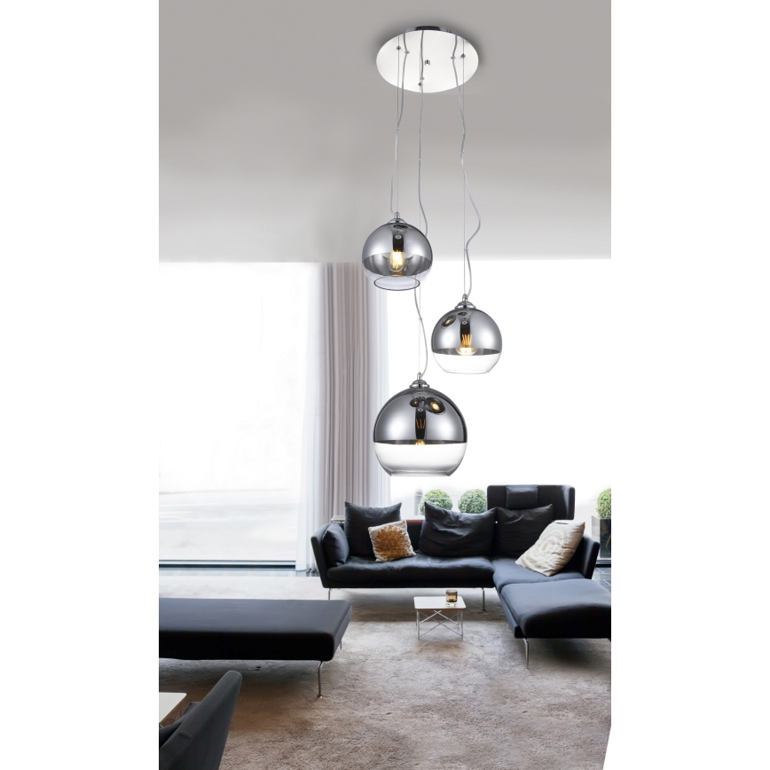 Azzardo AZ4750 - Candelabro suspenso BALL 3xE27/40W/230V redondo