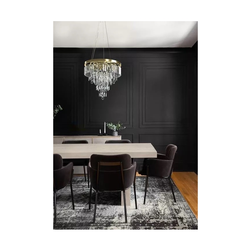 Azzardo AZ4905 - Candelabro suspenso de cristal KALABRIA 12xG9/40W/230V