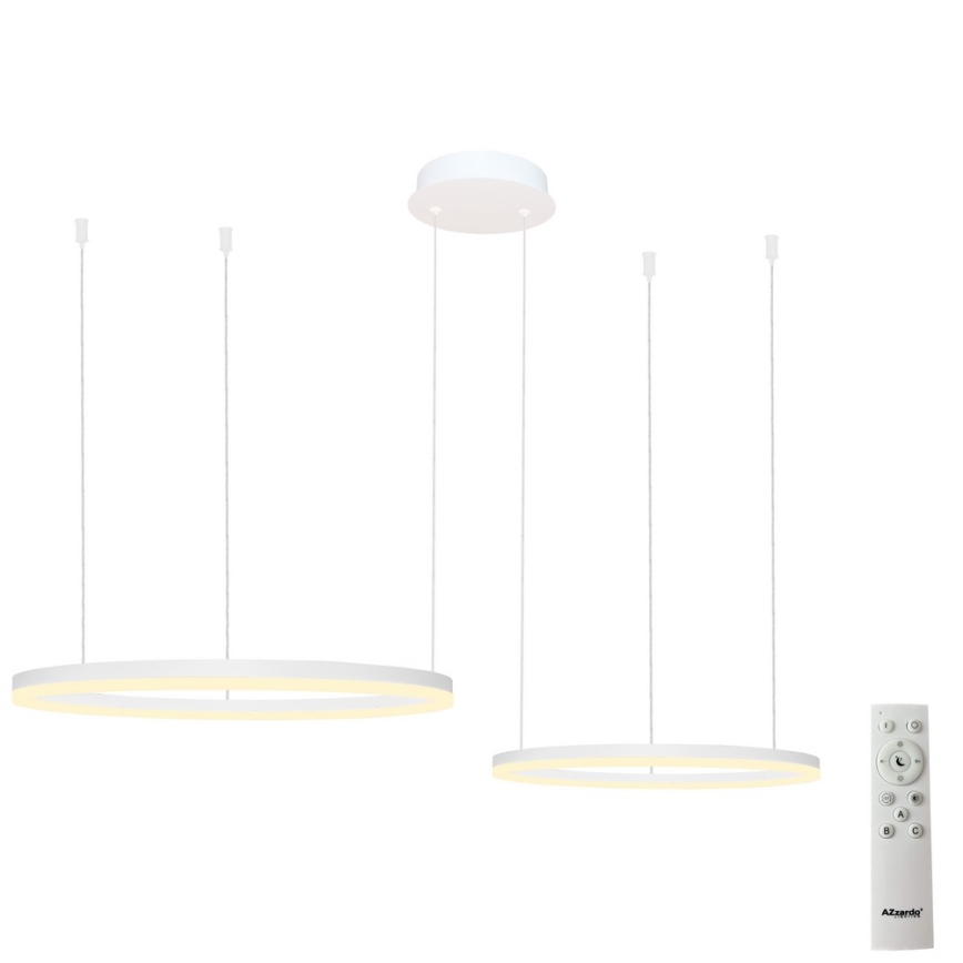 Azzardo AZ4977 - Lustre LED regulável em cabo HALO LED/90W/230V branco + comando à distância