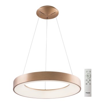 Azzardo AZ5013 - Candelabro suspenso LED com regulação SANTANA LED/80W/230V dourada + controlo remoto