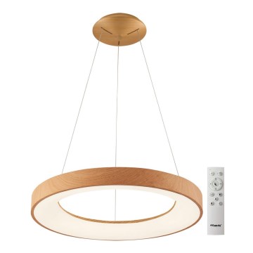 Azzardo AZ5014 - Candelabro suspenso LED com regulação SANTANA LED/80W/230V castanho + controlo remoto