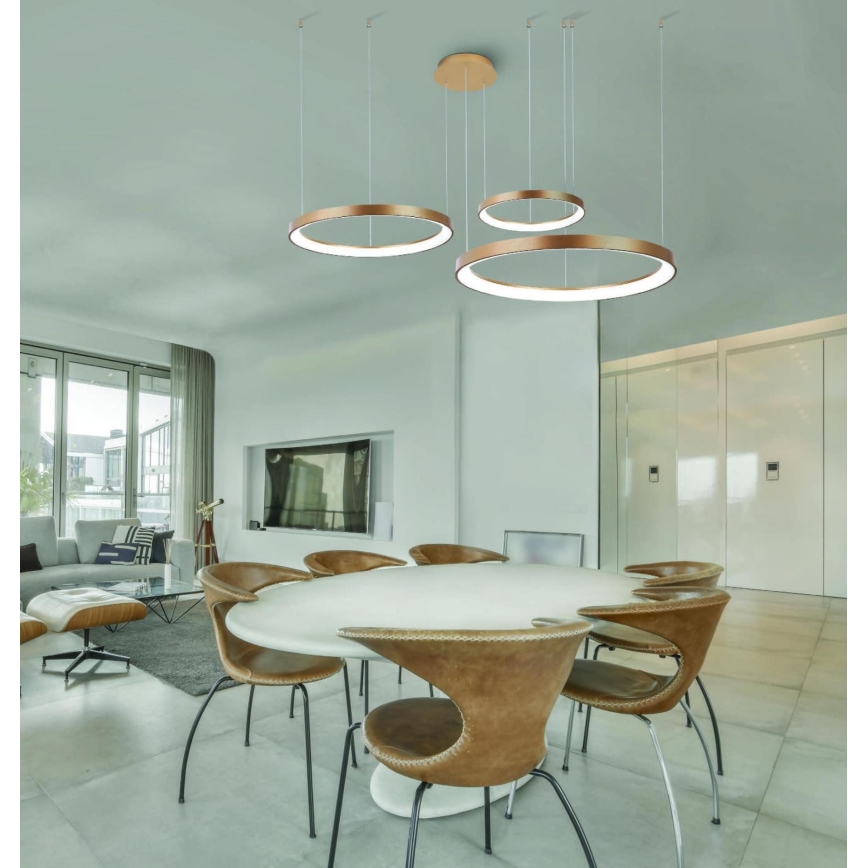 Azzardo AZ5023 - Candeeiro suspenso LED com regulação AGNES LED/60W/230V diâmetro 78 cm dourada