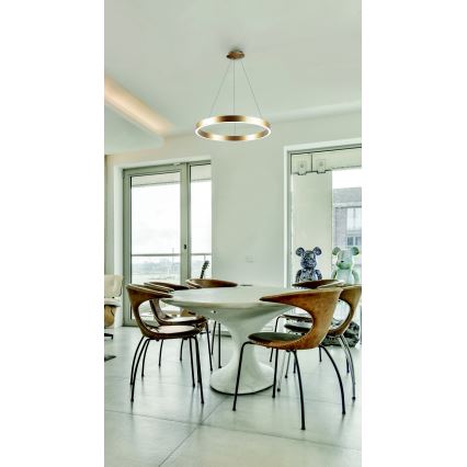 Azzardo AZ5045 - Candelabro suspenso LED com regulação MARCO LED/50W/230V dourada + controlo remoto