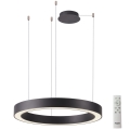 Azzardo AZ5050 - Candelabro suspenso LED com regulação MARCO LED/80W/230V preto + controlo remoto