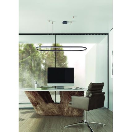 Azzardo AZ5057 - Candelabro suspenso LED com regulação ELENA LED/60W/230V 150 cm preto
