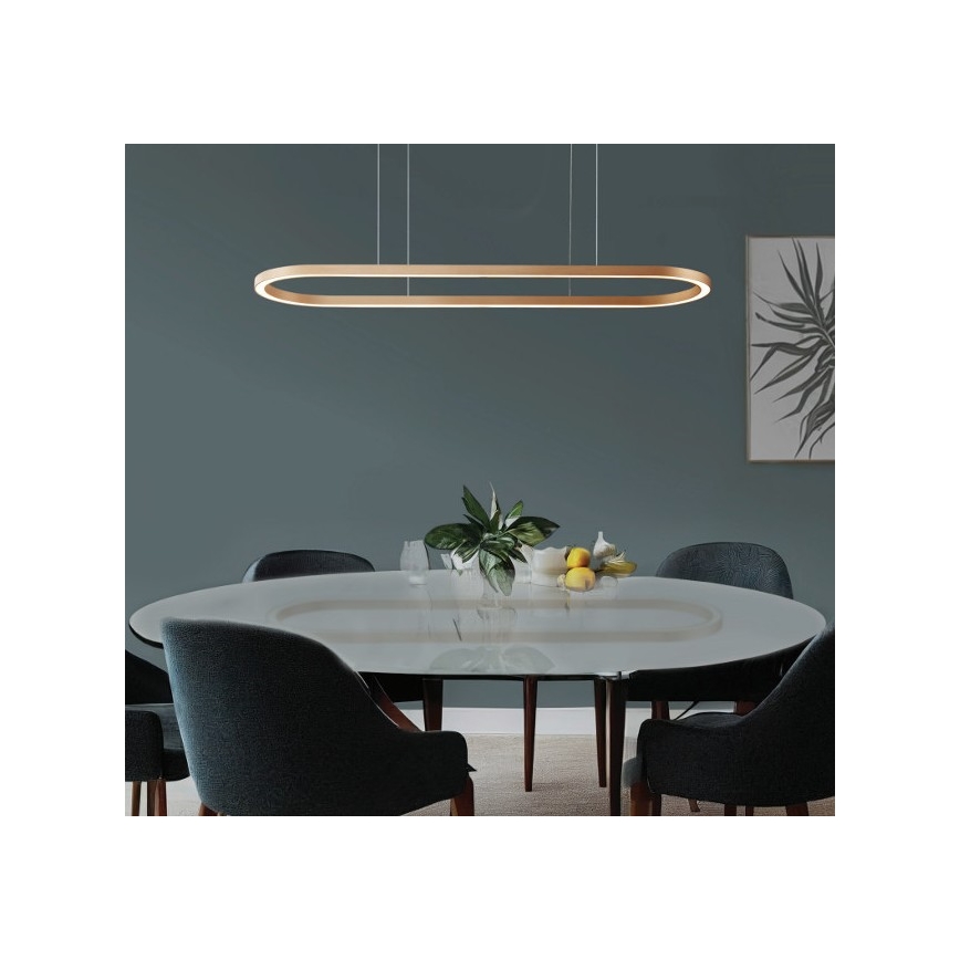 Azzardo AZ5058 - Candelabro suspenso LED com regulação ELENA LED/60W/230V 150 cm dourada