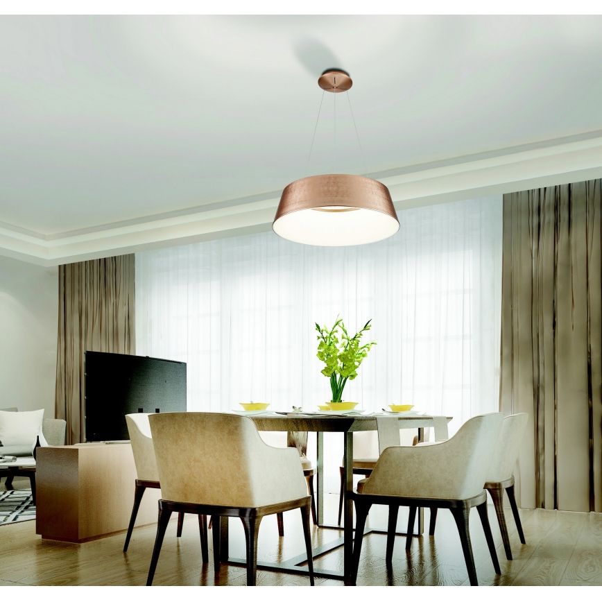 Azzardo AZ5095 - Candelabro suspenso LED com regulação EMMA LED/60W/230V dourada + controlo remoto