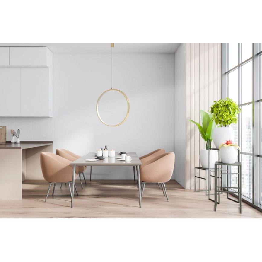 Azzardo AZ5254 - Candelabro suspenso LED com regulação MASSIMA LED/25W/230V dourada