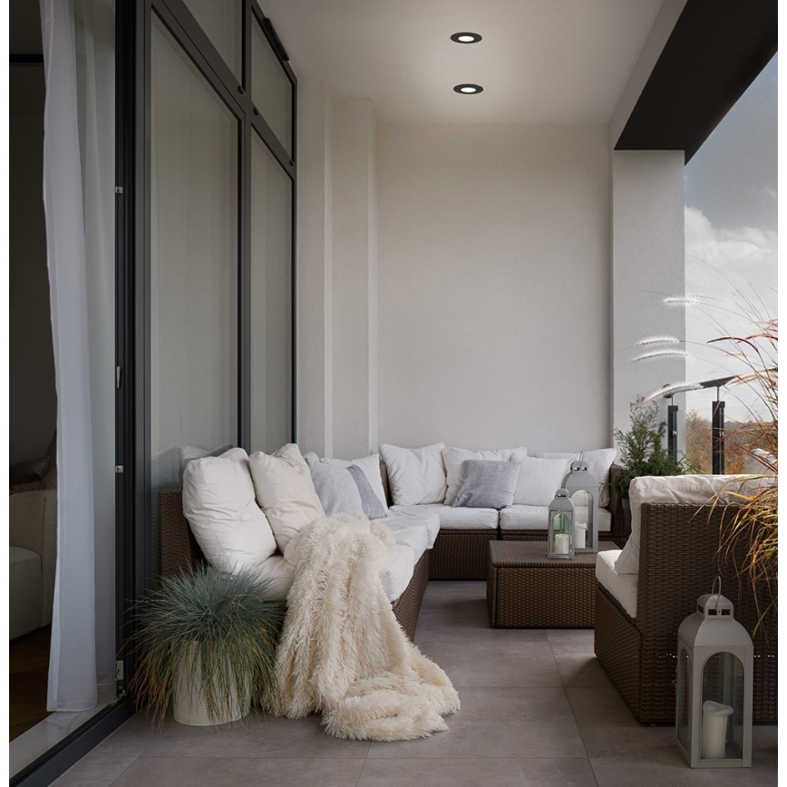 Azzardo AZ5390 - Luminária de teto para banheiro ROMOLO 1xGU10/50W/230V IP65 preta