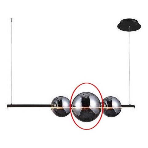 Azzardo - Vidro de substituição para candeeiro SANDRA preto/cromado - grande diâmetro 22 cm