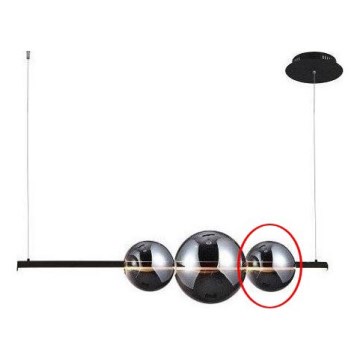 Azzardo - Vidro de substituição para candeeiro SANDRA preto/cromado - pequeno diâmetro 15 cm