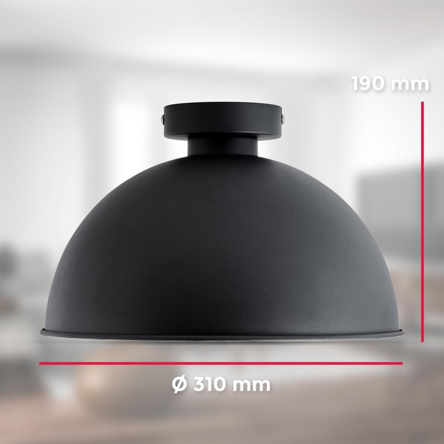 B.K. Licht 1322 - Iluminação de teto 1xE27/60W/230V preto/dourado