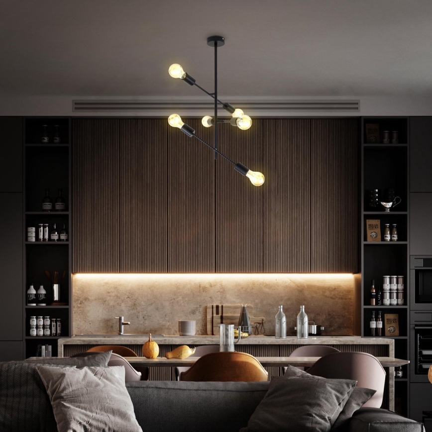 B.K. Licht 1344 - Candelabro suspenso 6xE27/60W/230V