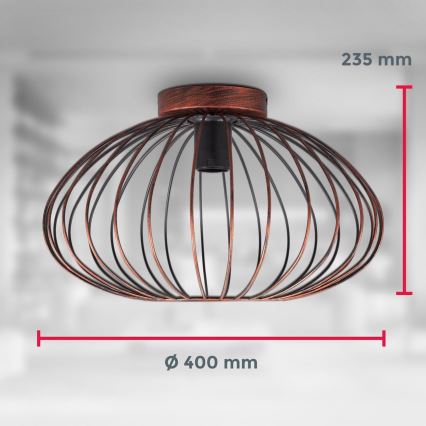 B.K. Licht 1471 - Candelabro montado à superfície RETRO 1xE27/40W/230V cobre