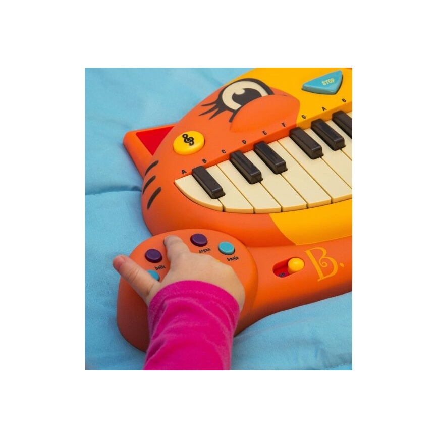 B-Toys - Piano com microfone para criança Cat 4xAA