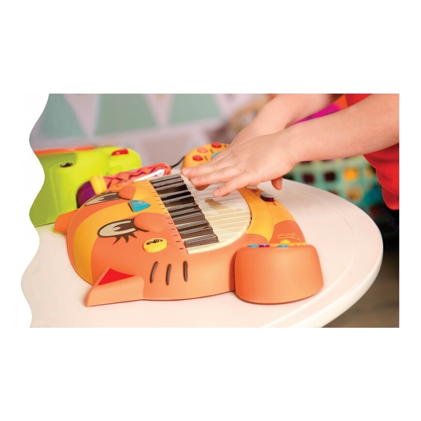 B-Toys - Piano com microfone para criança Cat 4xAA