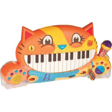 B-Toys - Piano com microfone para criança Cat 4xAA
