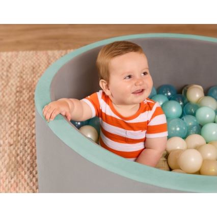 B-Toys - Piscina seca para crianças com bolas diâmetro 89 cm cinzento/turquesa