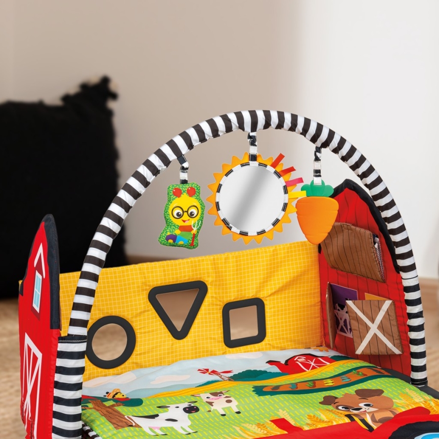 Baby Einstein - Tapete de atividades para bebé BUSY BARNYARD 4xAA