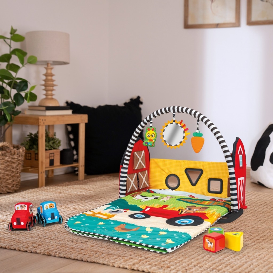 Baby Einstein - Tapete de atividades para bebé BUSY BARNYARD 4xAA