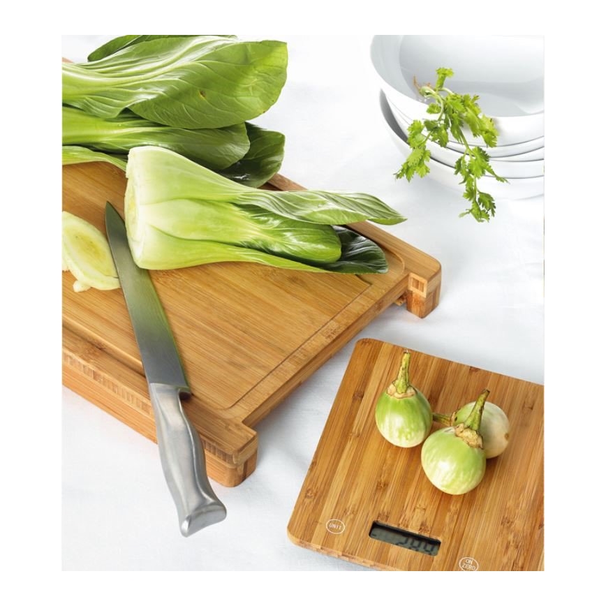 Balança de cozinha digital 1xCR2032 + bambu quadro