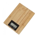 Balança de cozinha digital em madeira de bambu 2xAAA