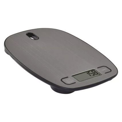 Balança digital de cozinha 2xAAA prateada