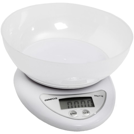 Balança digital de cozinha com taça 1xCR2032 branco