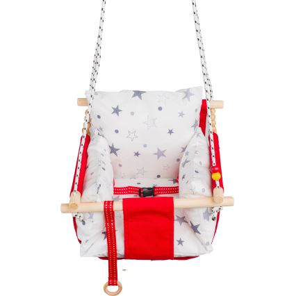 Balanço infantil de tecido SELALE branco/vermelho