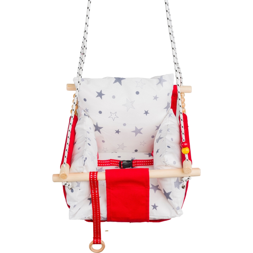 Balanço infantil de tecido SELALE branco/vermelho