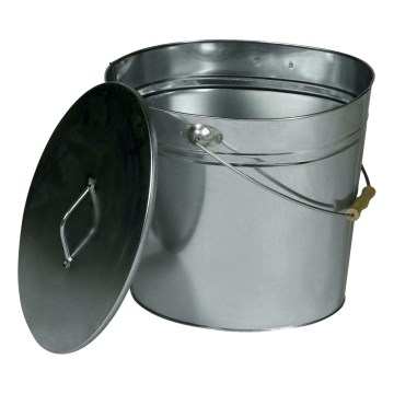 Balde de cinzas com tampa 24 l cromado brilhante