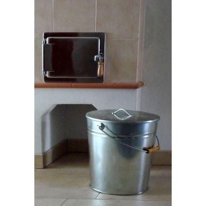 Balde de cinzas com tampa 24 l cromado brilhante