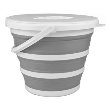 Balde dobrável com tampa 10 l