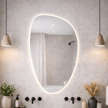 Baltica Design - Espelho de parede LED para casa de banho com retroiluminação STONE FLUID LED/15W/230V 4500K 92x55 cm IP65