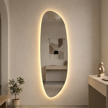 Baltica Design - Espelho de parede para casa de banho com iluminação integrada LED STONE FLUID LED/15W/230V 2700K 155x50 cm IP65