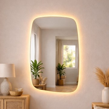 Baltica Design - Espelho de parede para casa de banho com retroiluminação STONE CALM LED/15W/230V 2700K 90x60 cm IP65