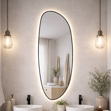 Baltica Design - Espelho de parede para casa de banho LED com iluminação integrada STONE FLUID LED/15W/230V 4500K 155x50 cm IP65 preto