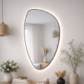 Baltica Design - Espelho de parede para casa de banho LED com iluminação STONE FLUID LED/15W/230V 4500K 92x55 cm IP65 preto