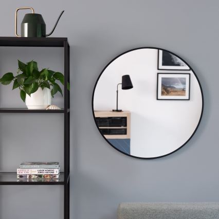 Baltica Design - Espelho de parede para casa de banho retroiluminado BRIGHT, LED 15W/230V, 4500 K, Ø 50 cm, IP65, preto