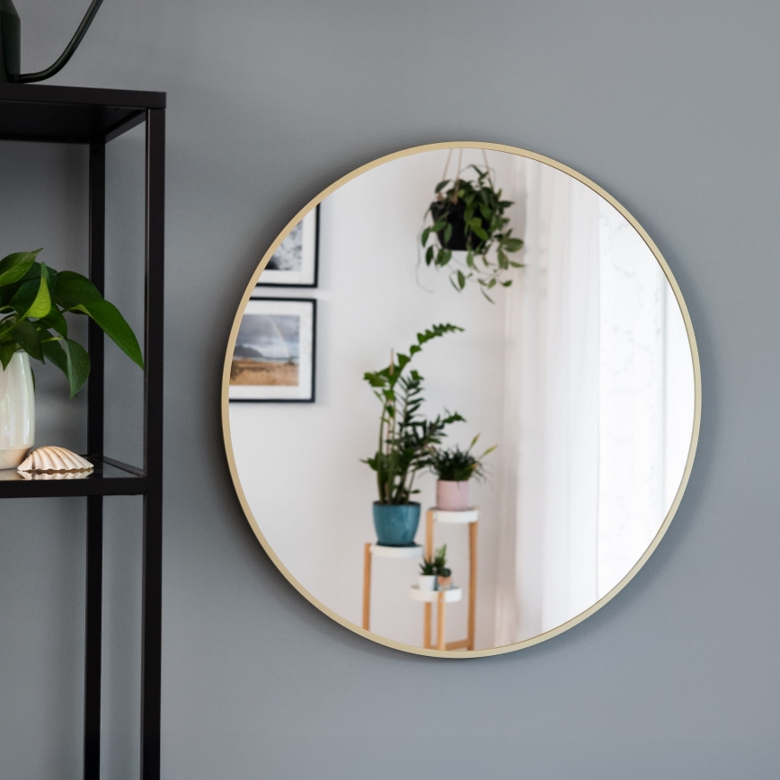 Baltica Design - Espelho de parede para casa de banho com iluminação LED BRIGHT/15W/230V 4500K Ø 60 cm IP65 dourado