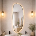 Baltica Design - LED Espelho de parede para casa de banho com iluminação integrada STONE FLUID LED/15W/230V 2700K 155x50 cm IP65 preto