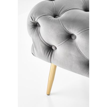 Banco acolchoado ATHENA 40x100 cm cinzento/dourado