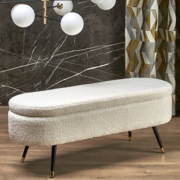 Banco com espaço de armazenamento AVEIRO 46x120 cm branco