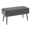 Banco com espaço de armazenamento VELVA 37x78 cm cinzento