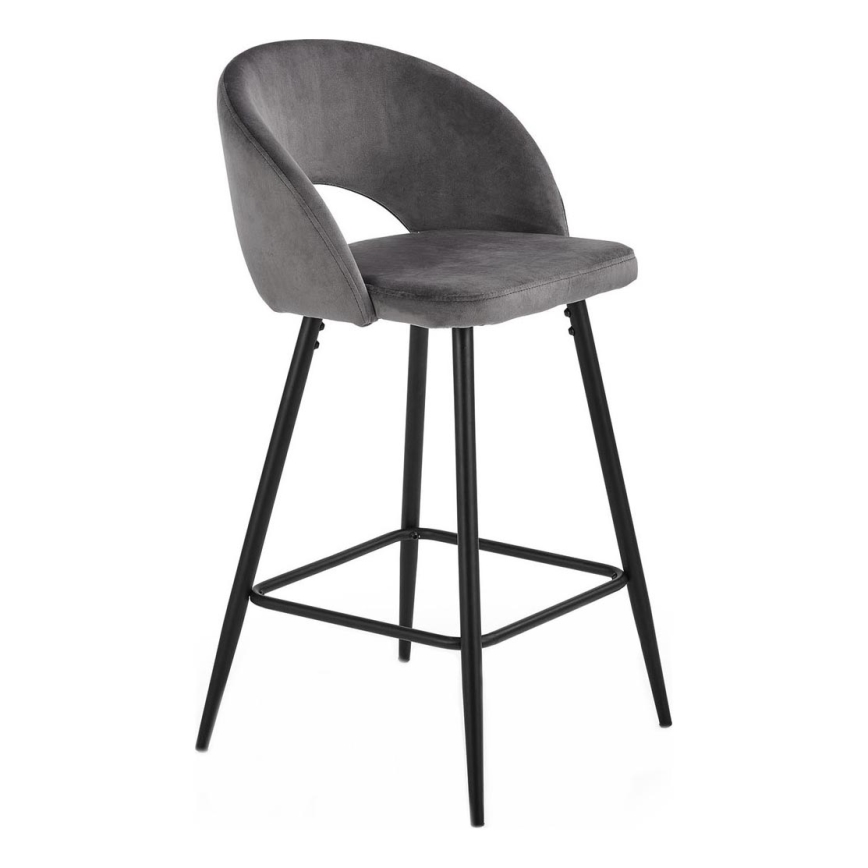 Banco de bar 89x49 cm cinzento/preto