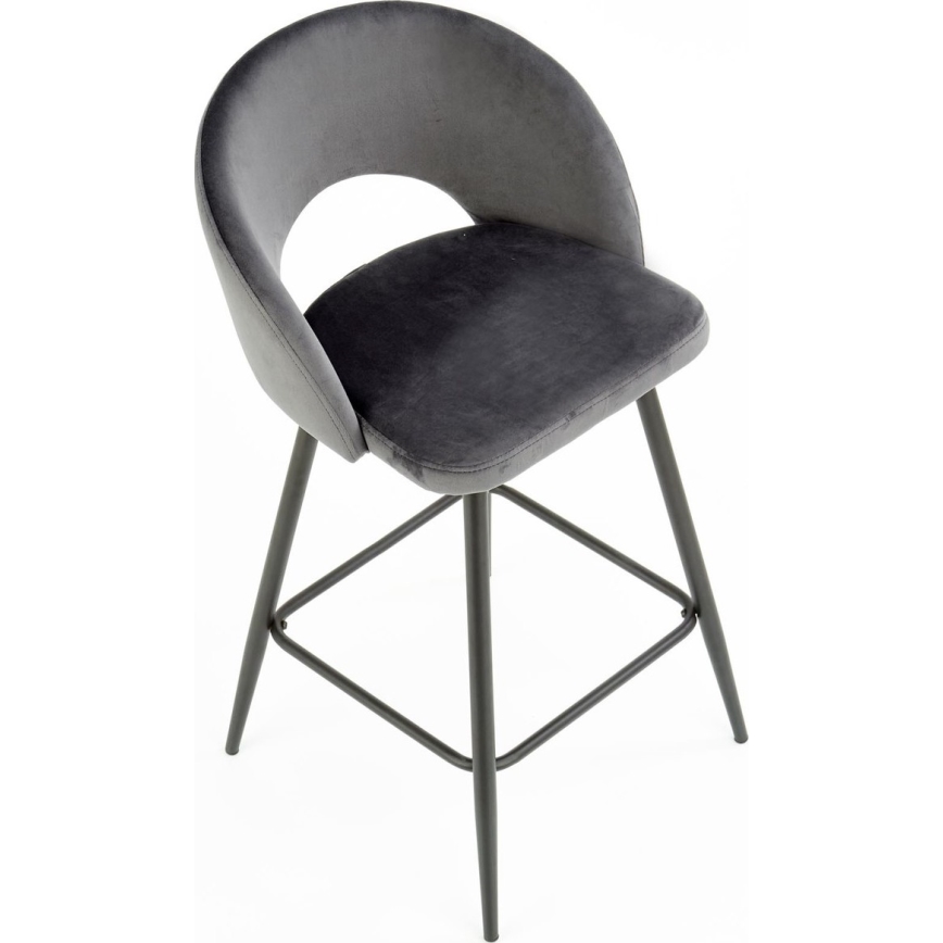 Banco de bar 89x49 cm cinzento/preto