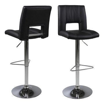 Banco de bar SERENA 1 unid. preto/cromado mate