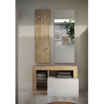 Banco LENOR 91x209 cm branco/castanho