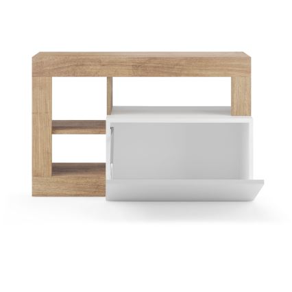 Banco LENOR 91x209 cm branco/castanho